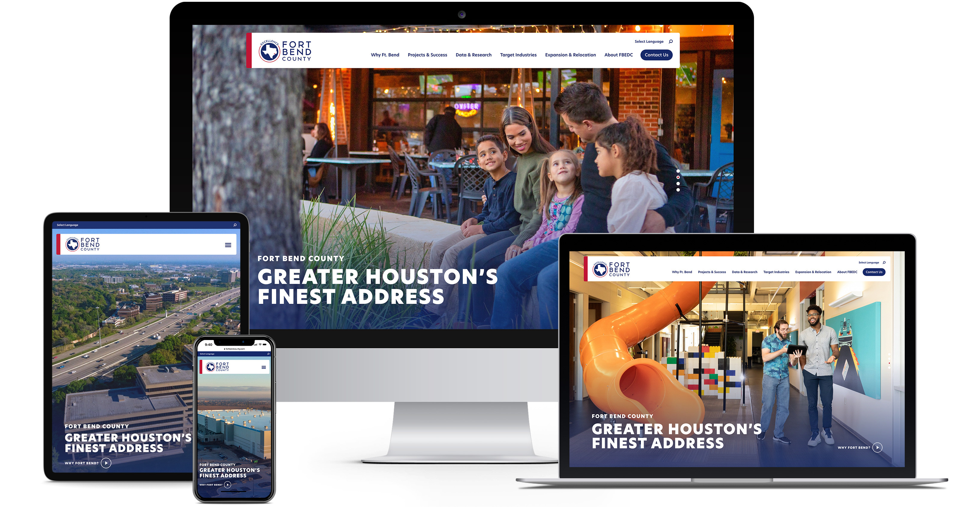Fort Bend County EDC website on different platforms