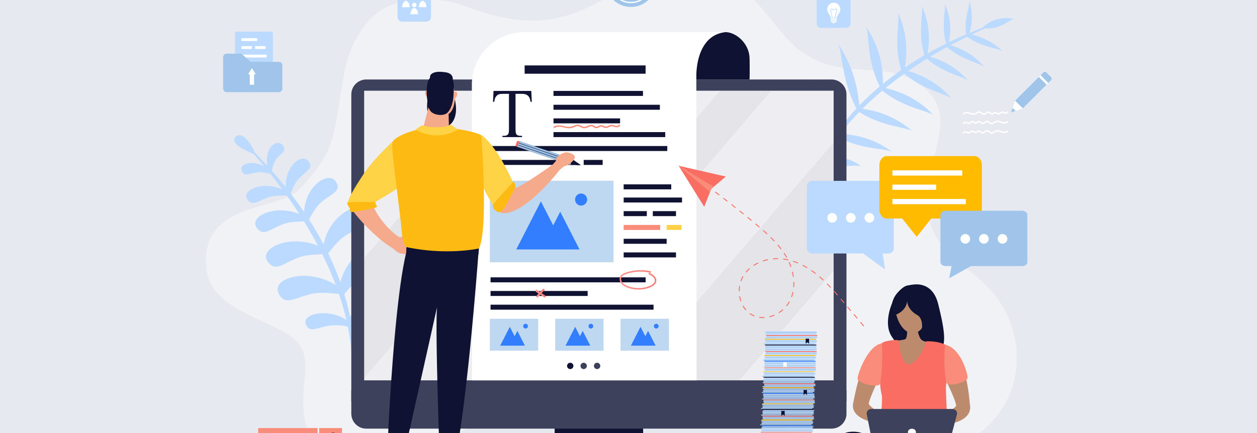 Graphic showing website content creation